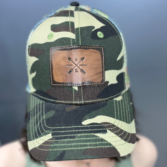 Crossed Arrow Leather Patch - Trucker Hat