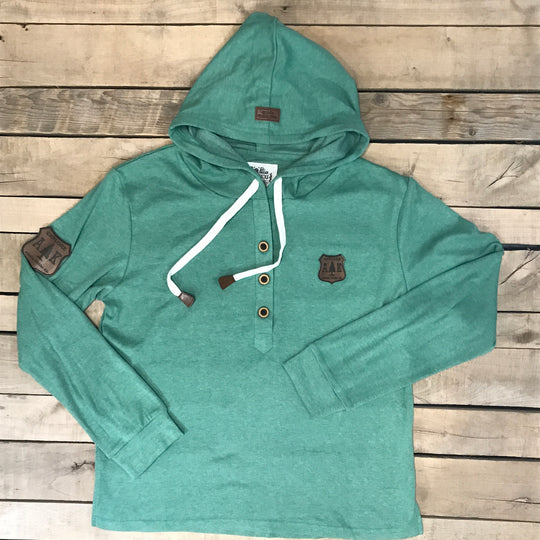 Lightweight Solid T-Shirt Hoodie With Buttons