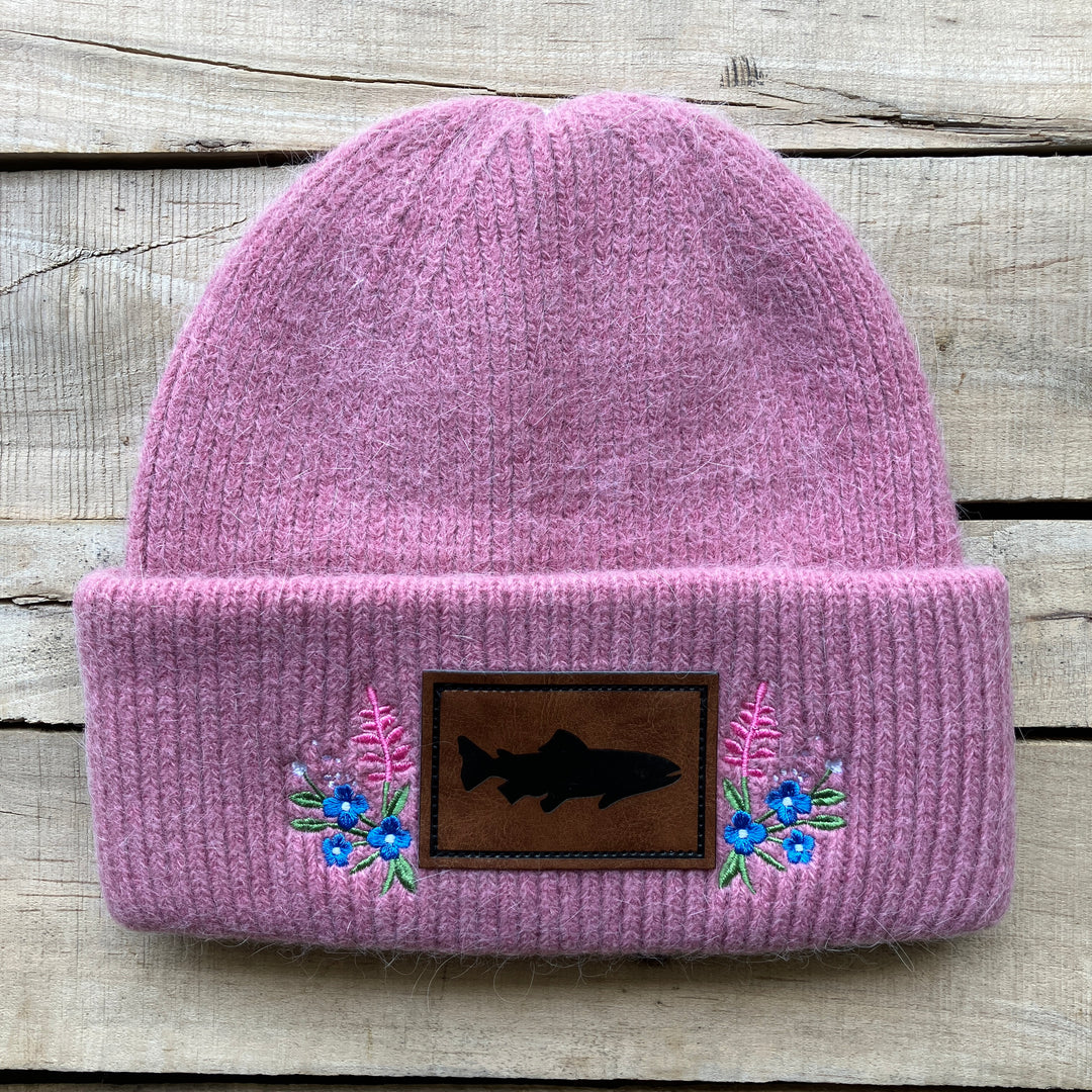Embroidered Fuzzy Beanie