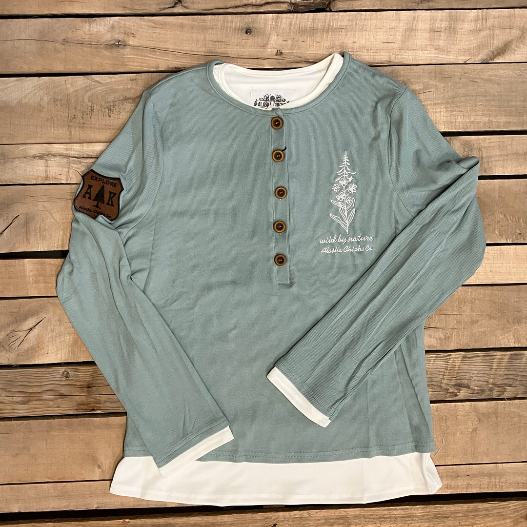 Wild By Nature Double-Layer Henley