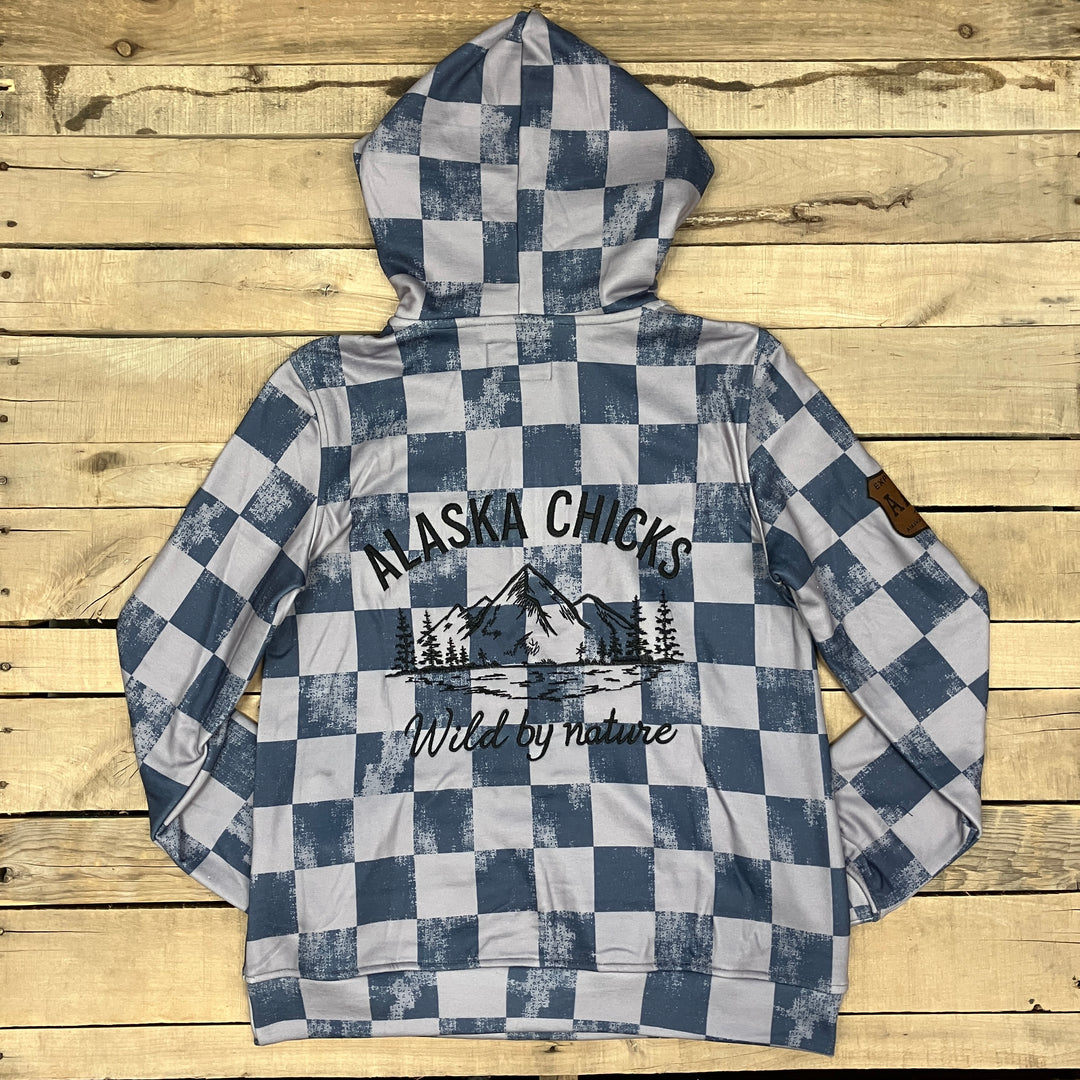 Checkered Quarter Zip Hoodie