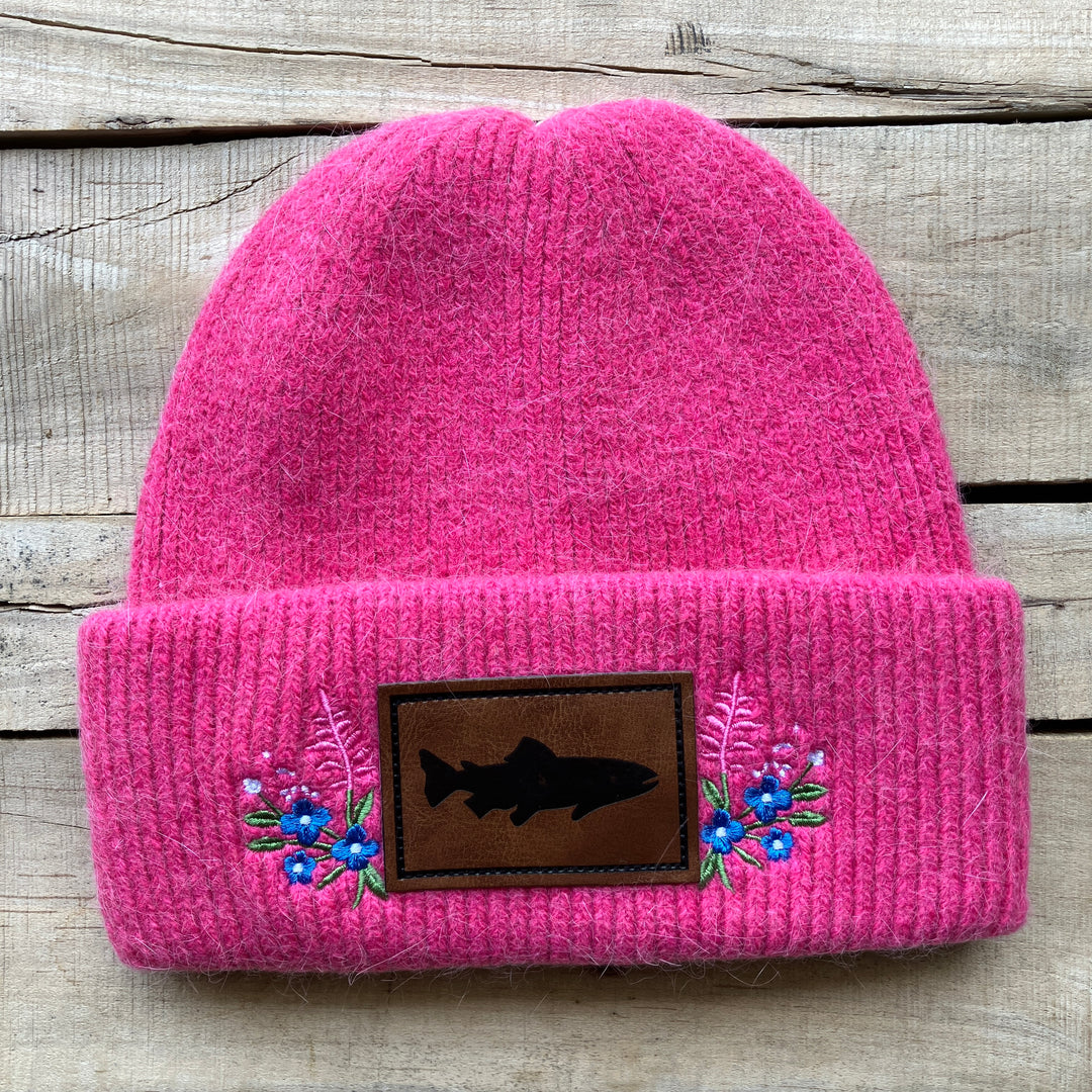 Embroidered Fuzzy Beanie