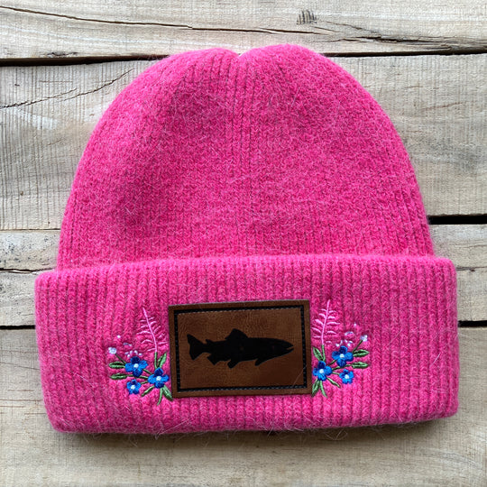 Embroidered Fuzzy Beanie