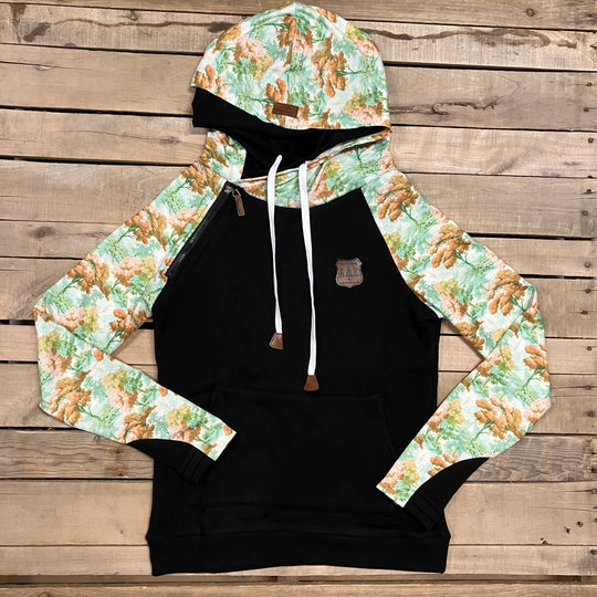 Watercolor Woodland Sleeve Hoodie