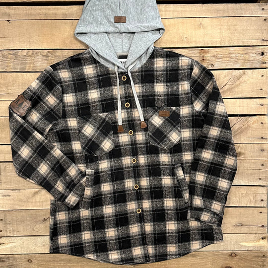 Hooded Plaid Shacket