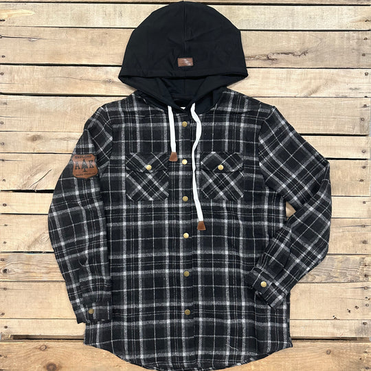 Hooded Flannel Shacket - Lined