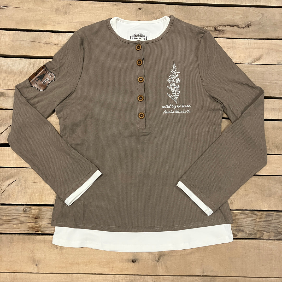 Wild By Nature Double-Layer Henley