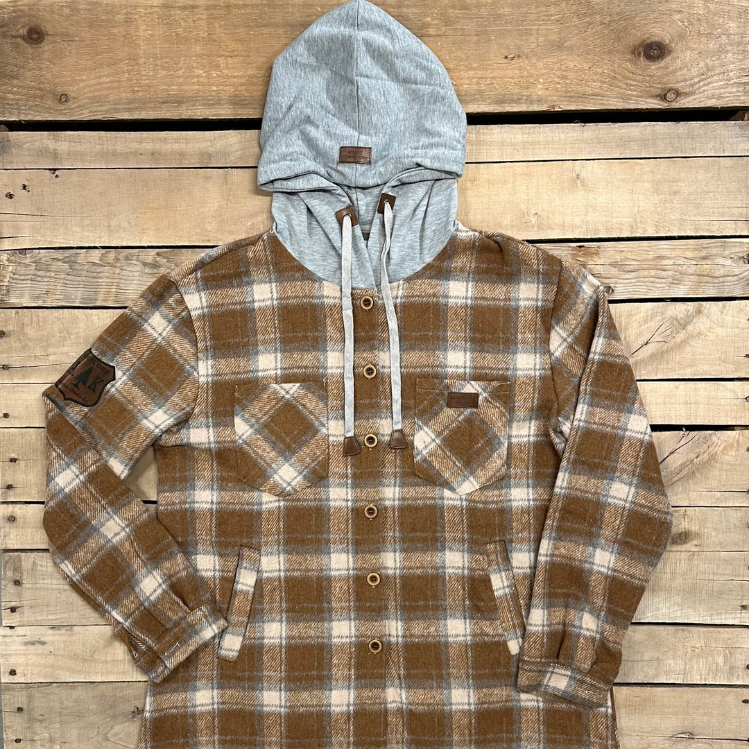 Hooded Plaid Shacket