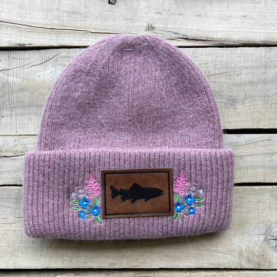 Embroidered Fuzzy Beanie