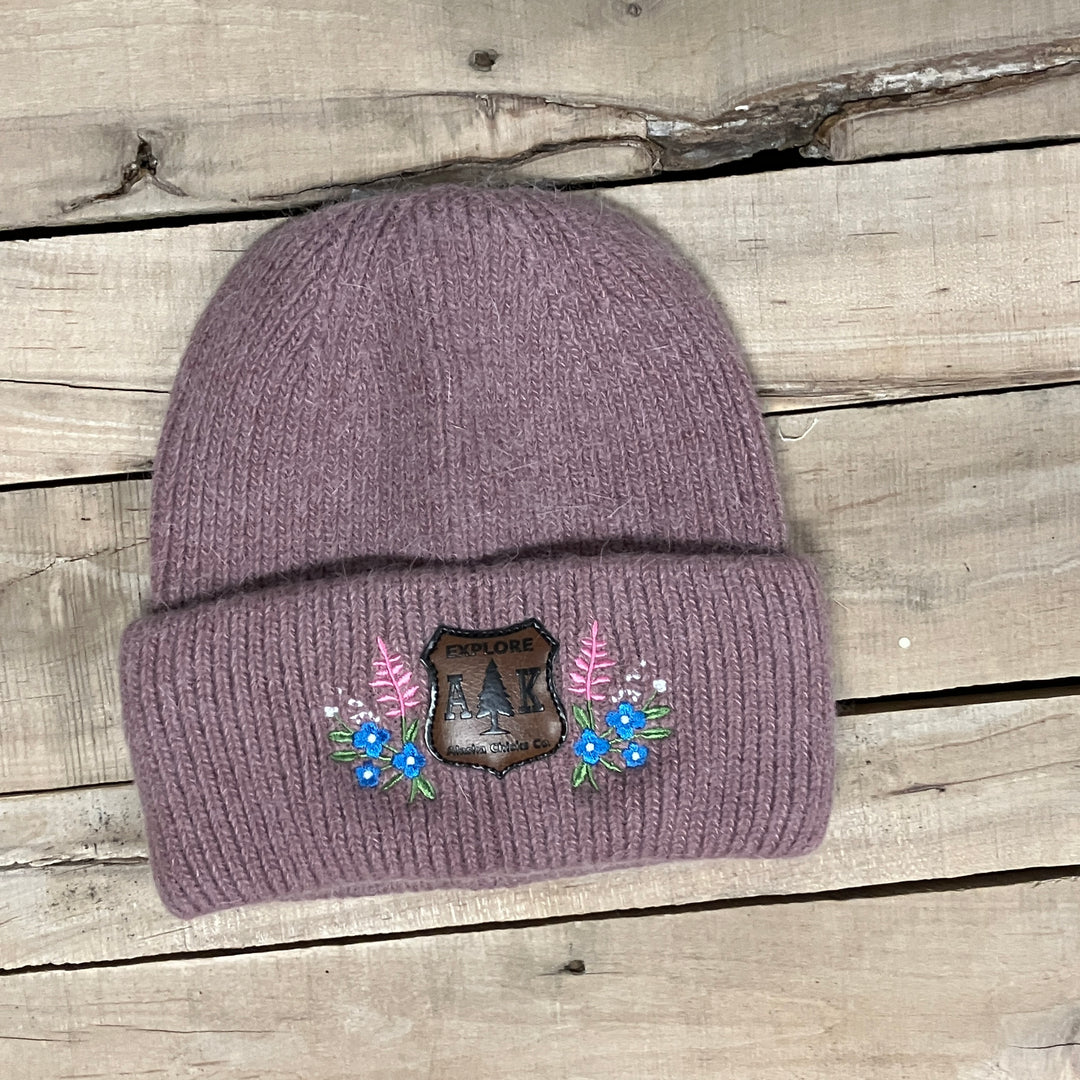 Embroidered Fuzzy Beanie - Shield Patch
