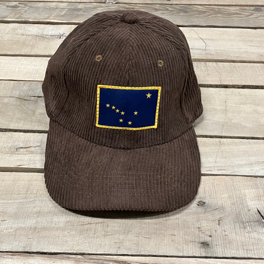Alaska Flag Patch Corduroy Trucker Hat