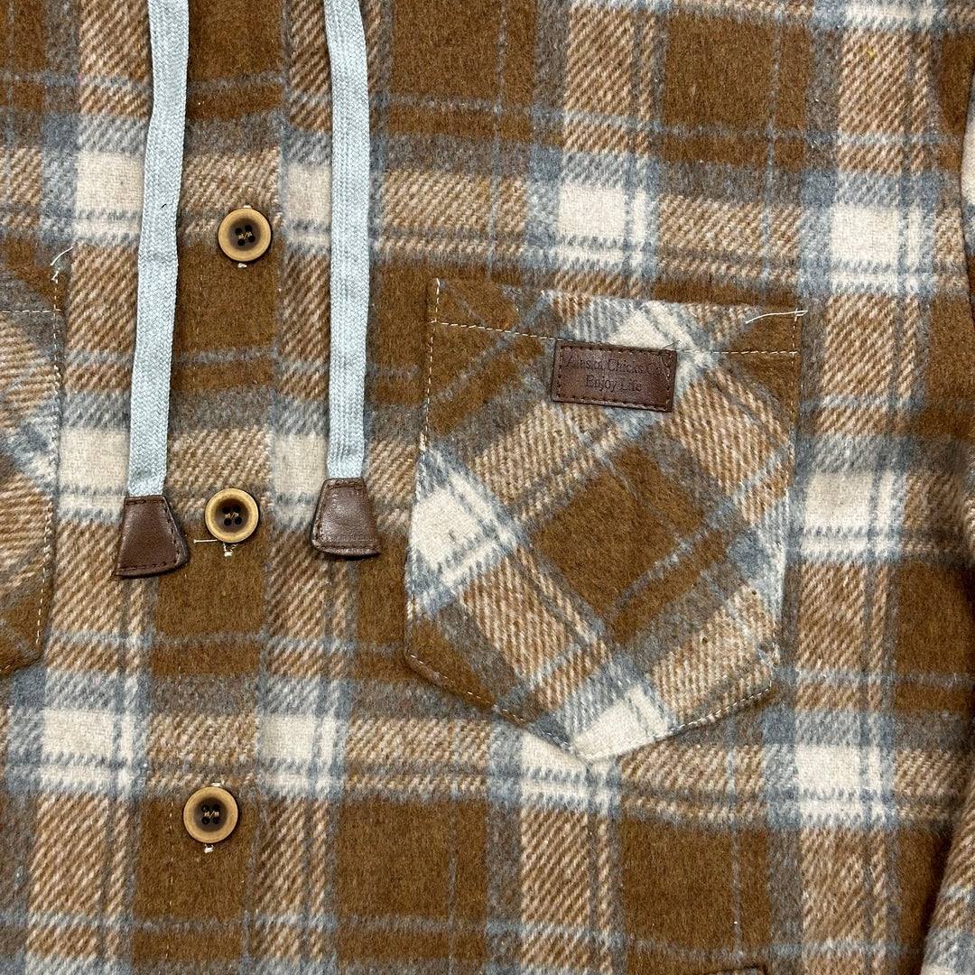 Hooded Plaid Shacket