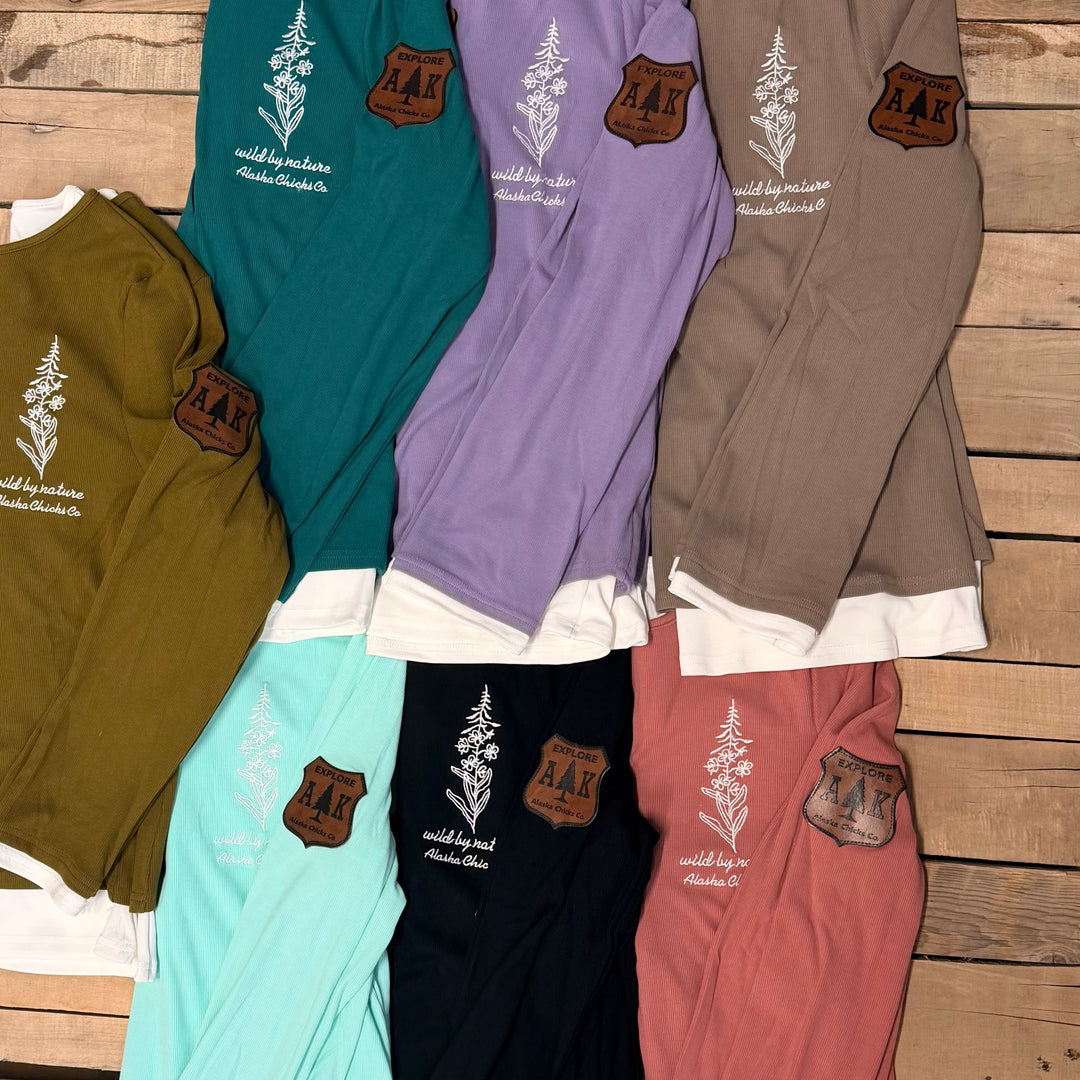 Wild By Nature Double-Layer Henley