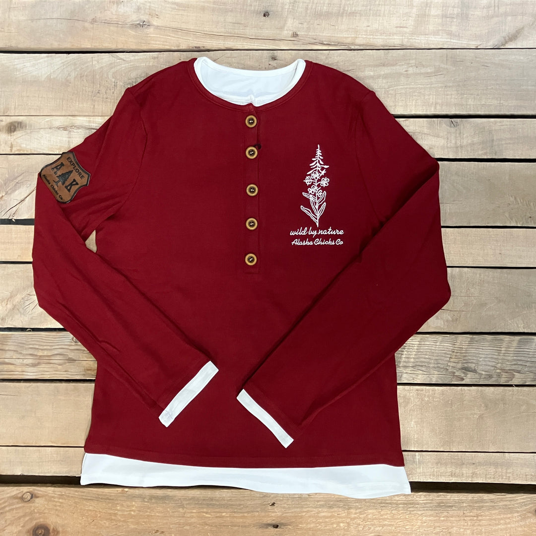 Wild By Nature Double-Layer Henley