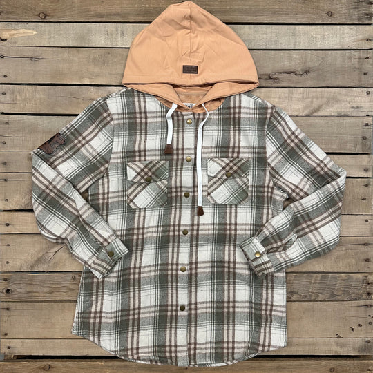 Hooded Flannel Shacket - Lined