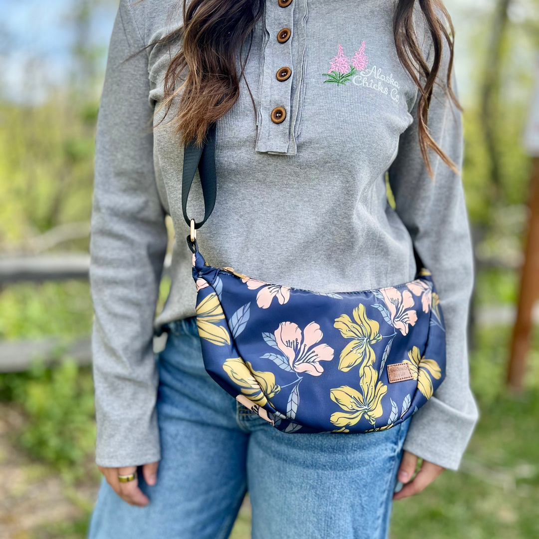 Printed Crescent Bag