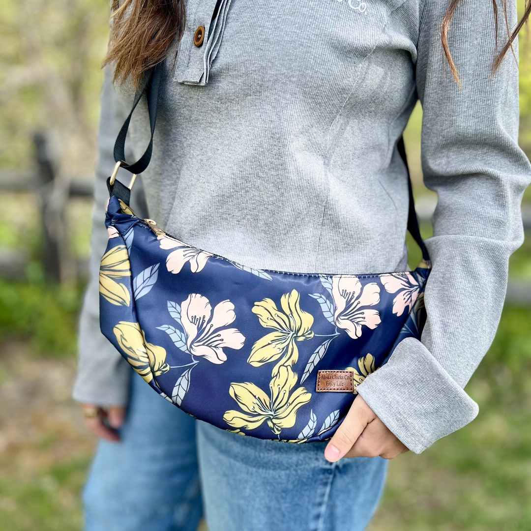 Printed Crescent Bag