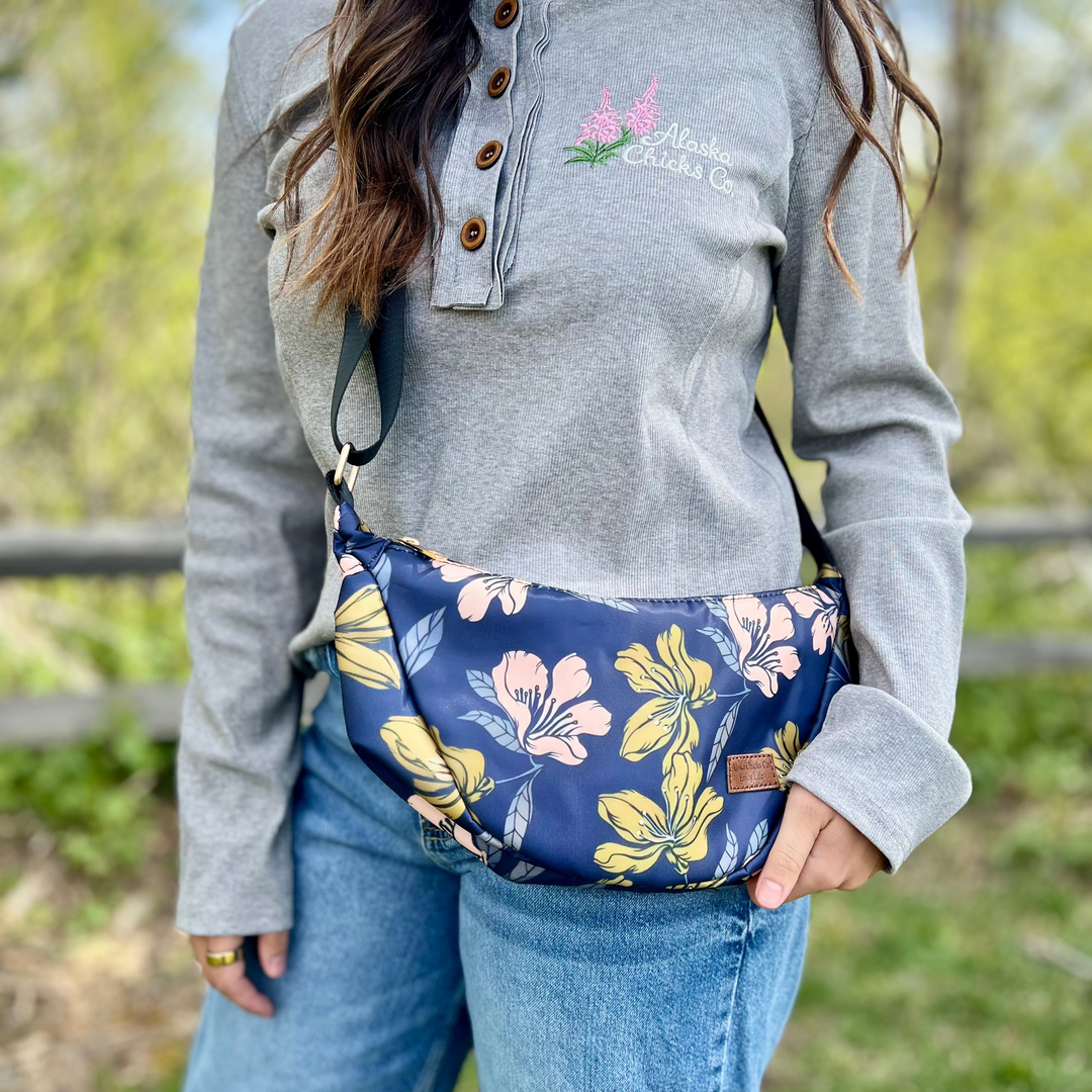Printed Crescent Bag