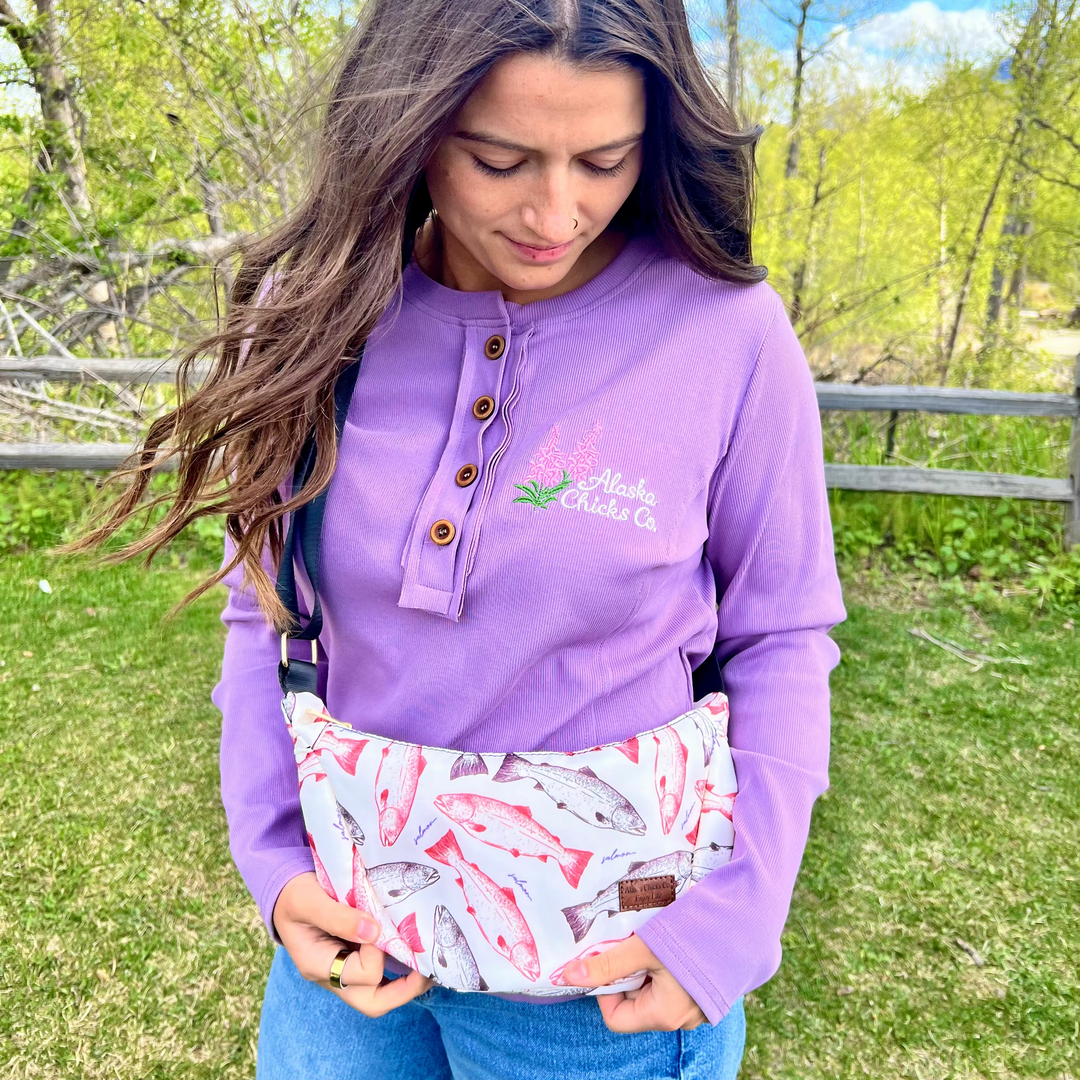 Printed Crescent Bag
