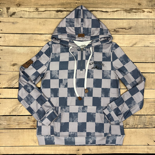 Checkered Quarter Zip Hoodie