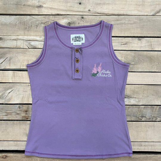 Embroidered Henley Tank