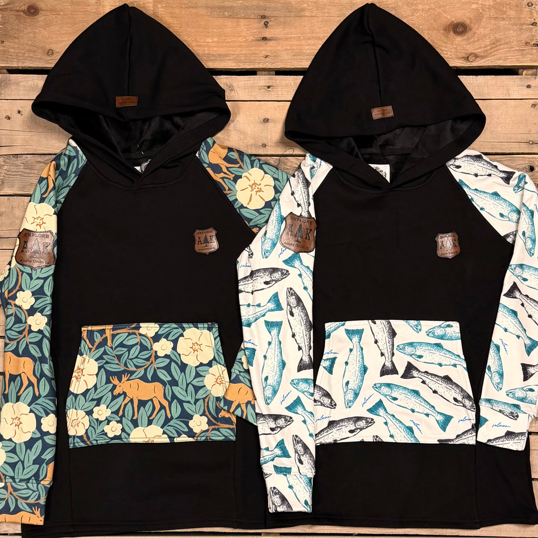 Printed Sleeve Tunic Hoodie