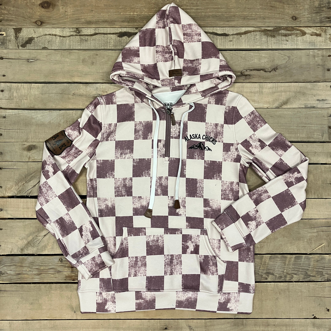 Checkered Quarter Zip Hoodie