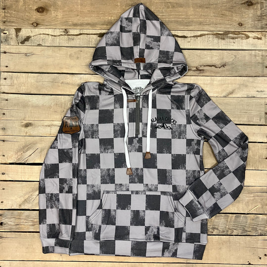 Checkered Quarter Zip Hoodie