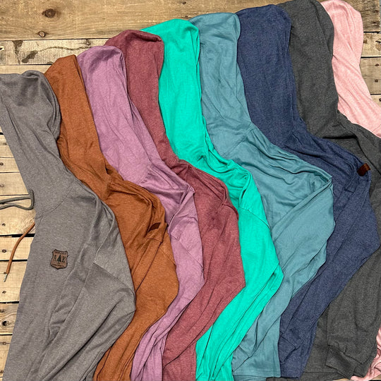 Drop-Shoulder T-Shirt Hoodie With Buttons