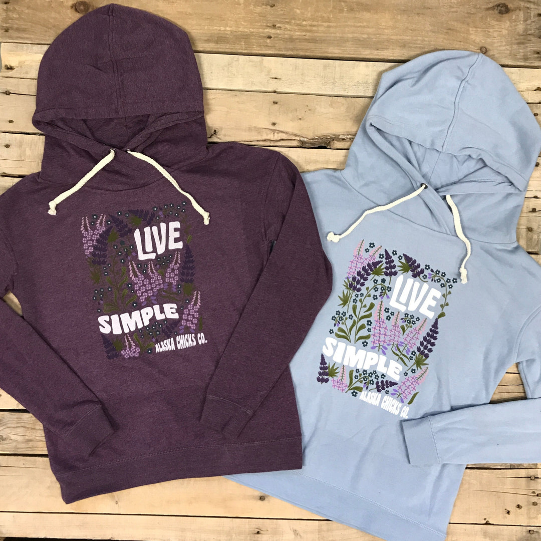 Live Simple Wildflower Cross Neck Hoodie
