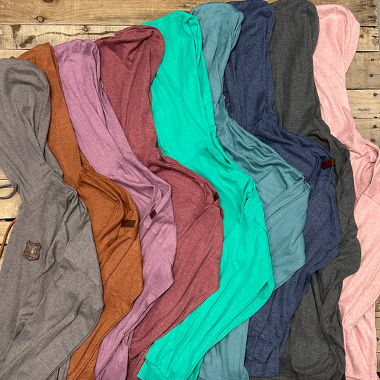 Drop-Shoulder T-Shirt Hoodie With Buttons