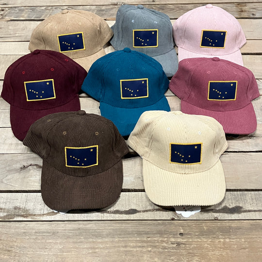 Alaska Flag Patch Corduroy Trucker Hat