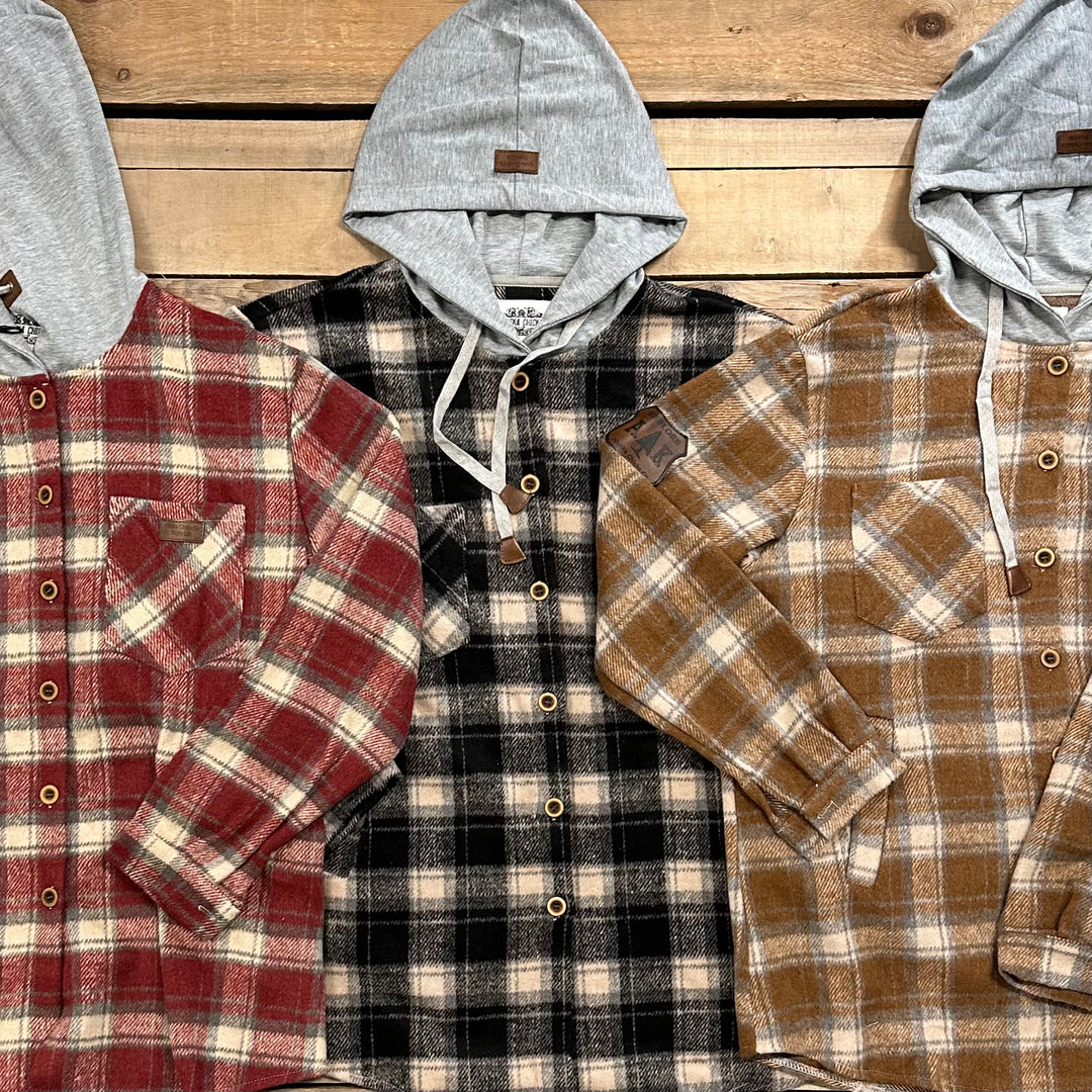 Hooded Plaid Shacket Clearance – Alaska Chicks Co