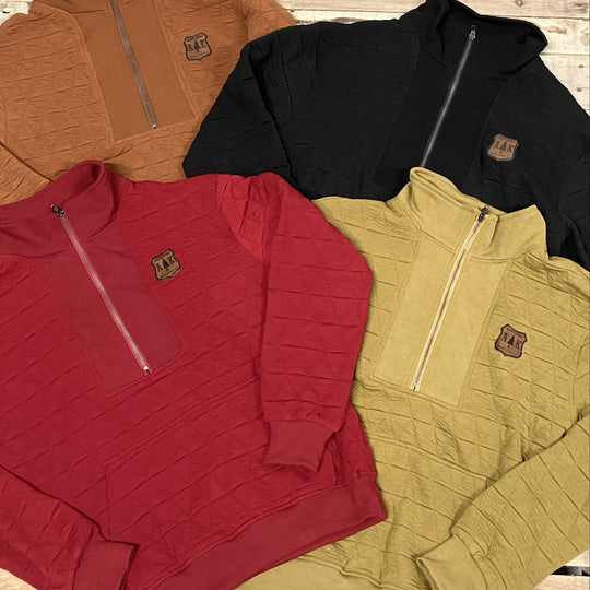 Quilted 1/4 Zip Pullover