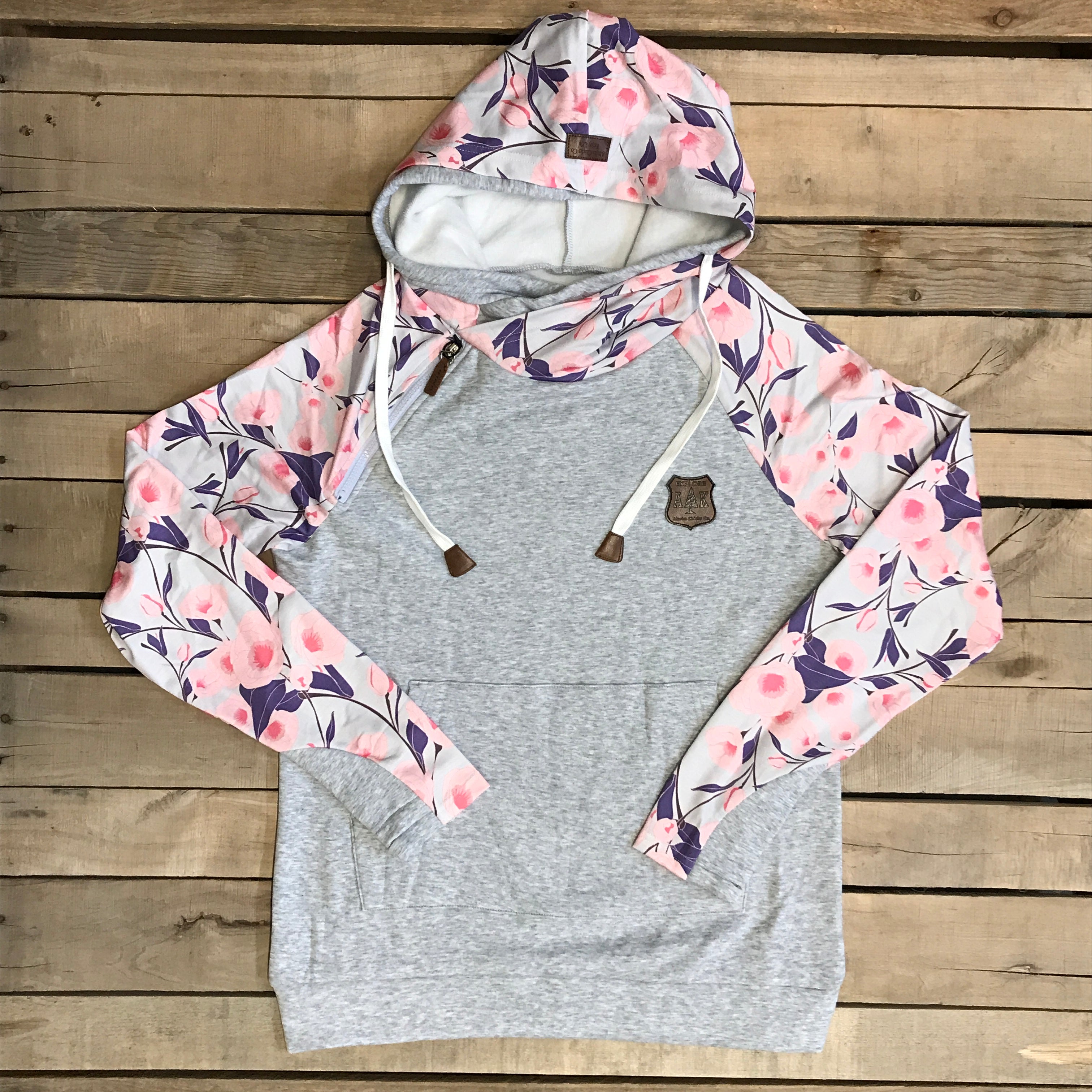 Floral sleeve hoodie online