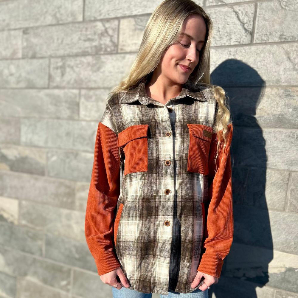 Corduroy Accent Shacket