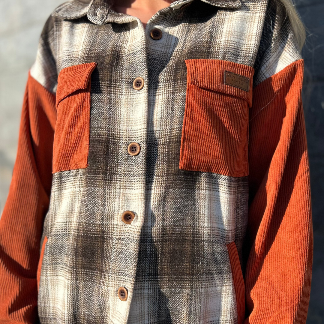 Corduroy Accent Shacket