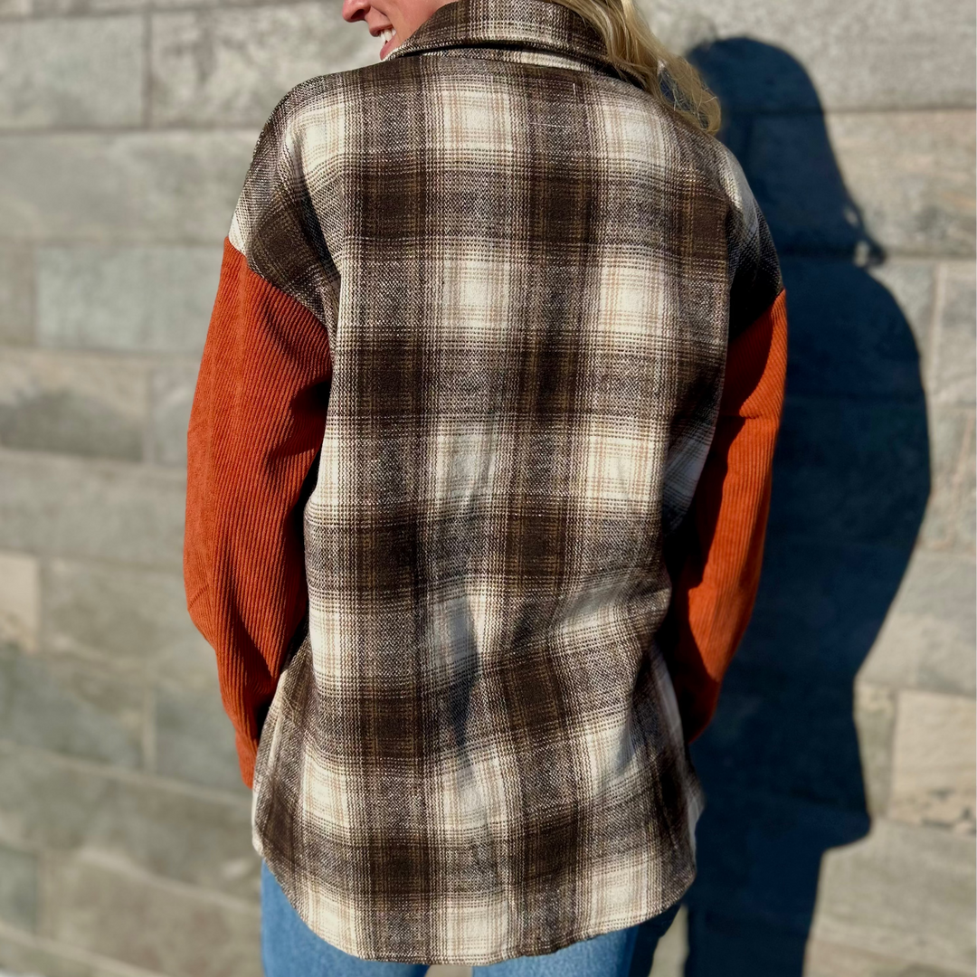 Corduroy Accent Shacket