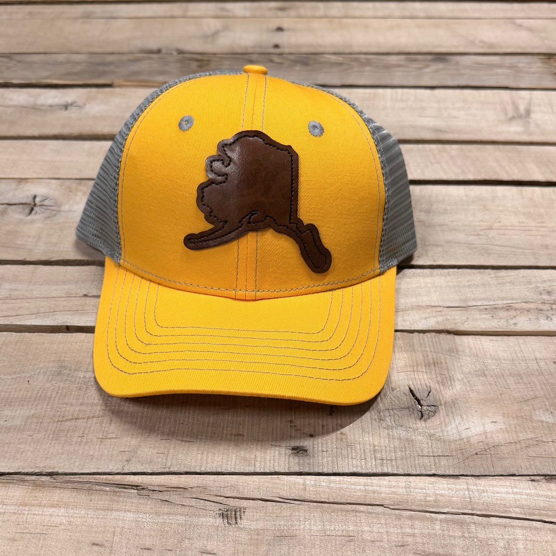 Alaska Leather Patch Trucker Hat