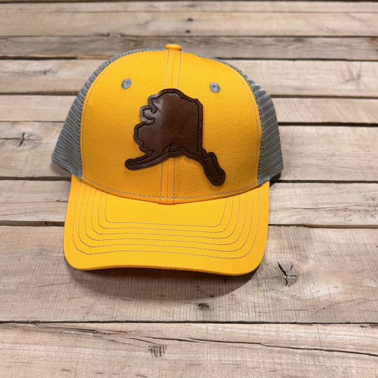 Alaska Leather Patch Trucker Hat