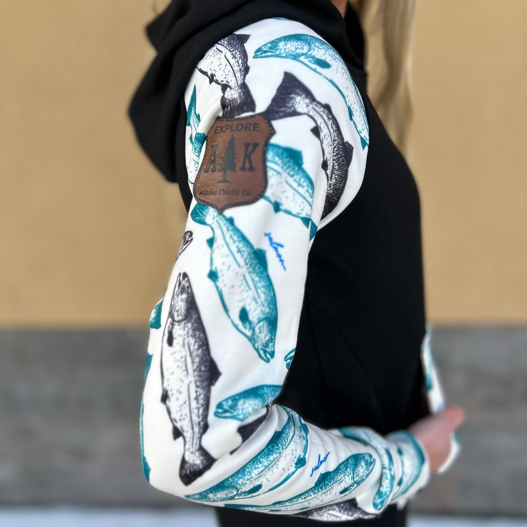 Printed Sleeve Tunic Hoodie