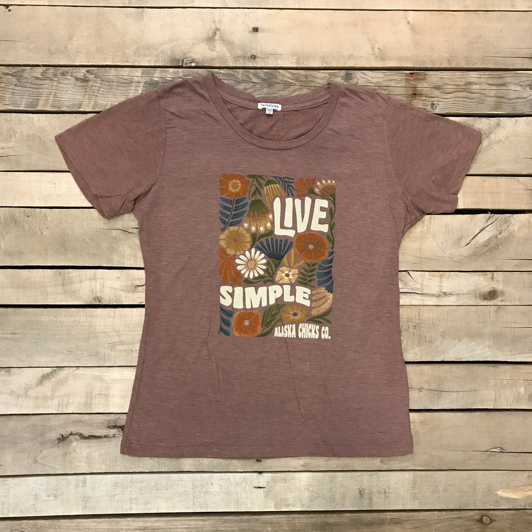 Live Simple Garden Flowers T-Shirt