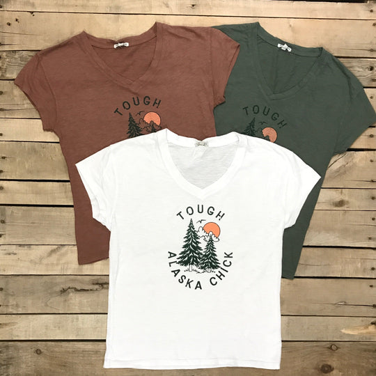 Tough Alaska Chick V-Neck