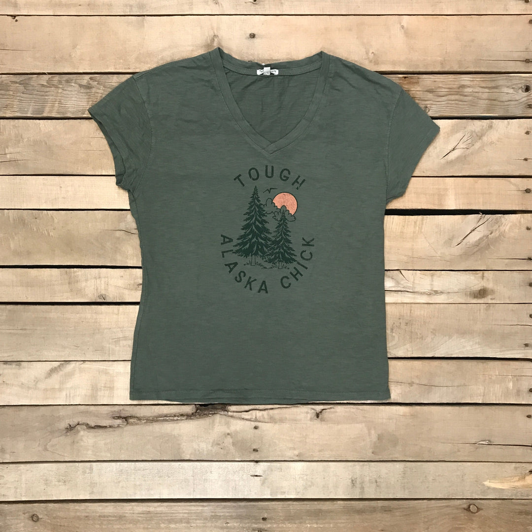 Tough Alaska Chick V-Neck