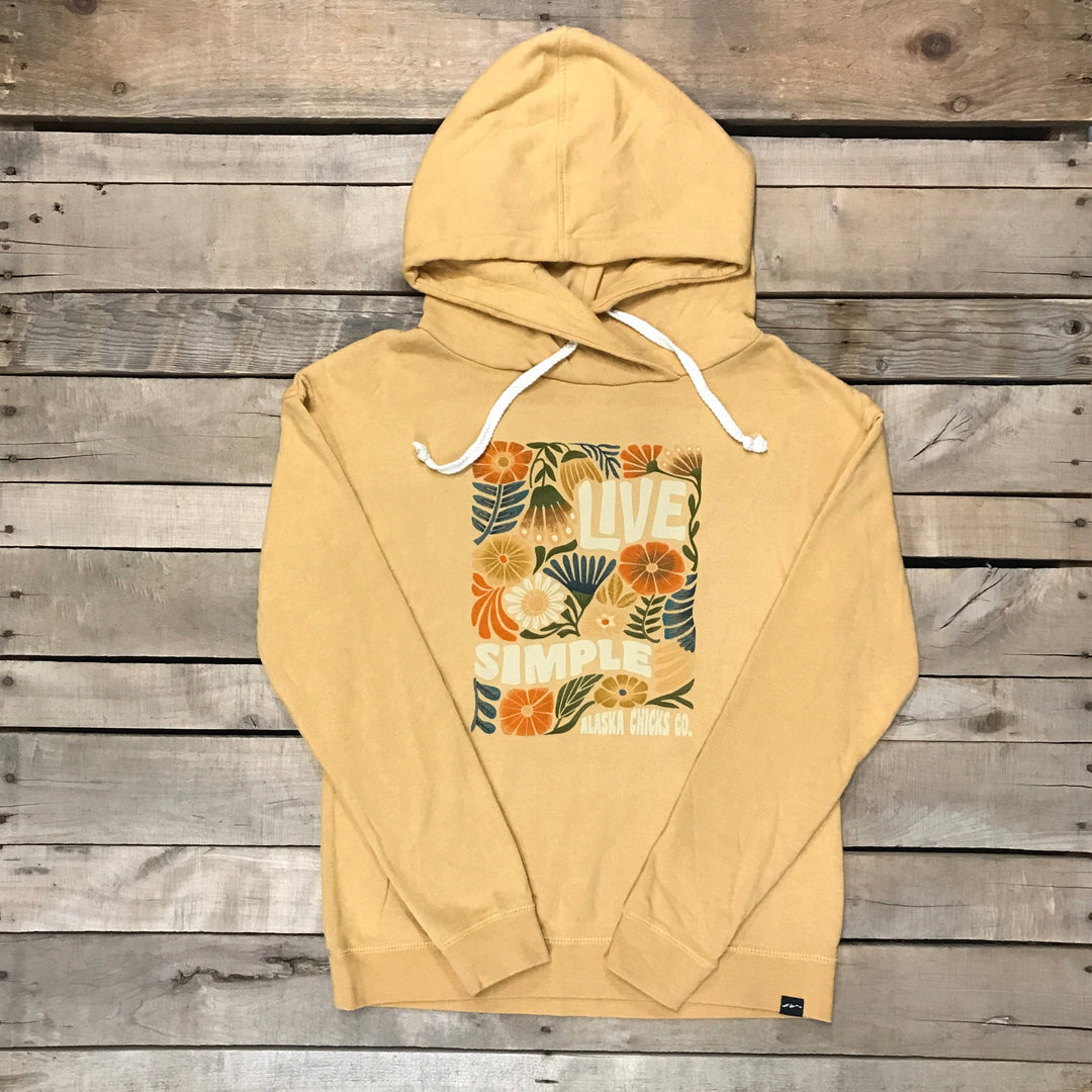 Live Simple Garden Flowers Hoodie