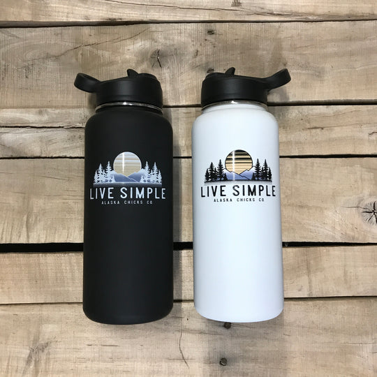 Live Simple Sunset Hydro Bottle With Straw