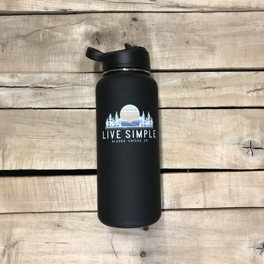 Live Simple Sunset Hydro Bottle With Straw