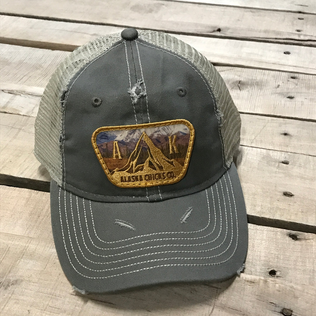 Distressed AK Patch Trucker Hat