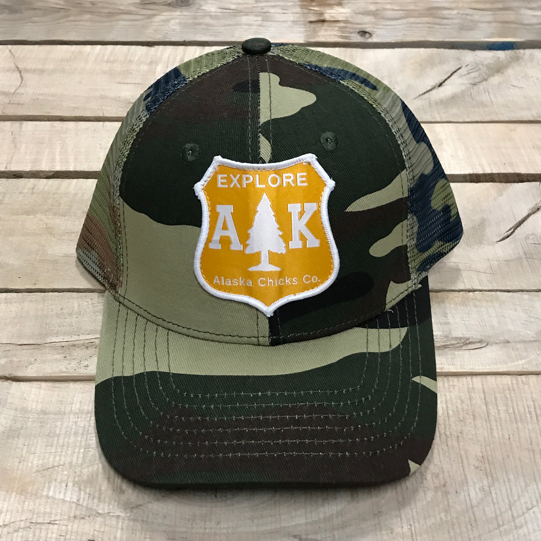 AK Shield Fabric Patch Trucker Hat