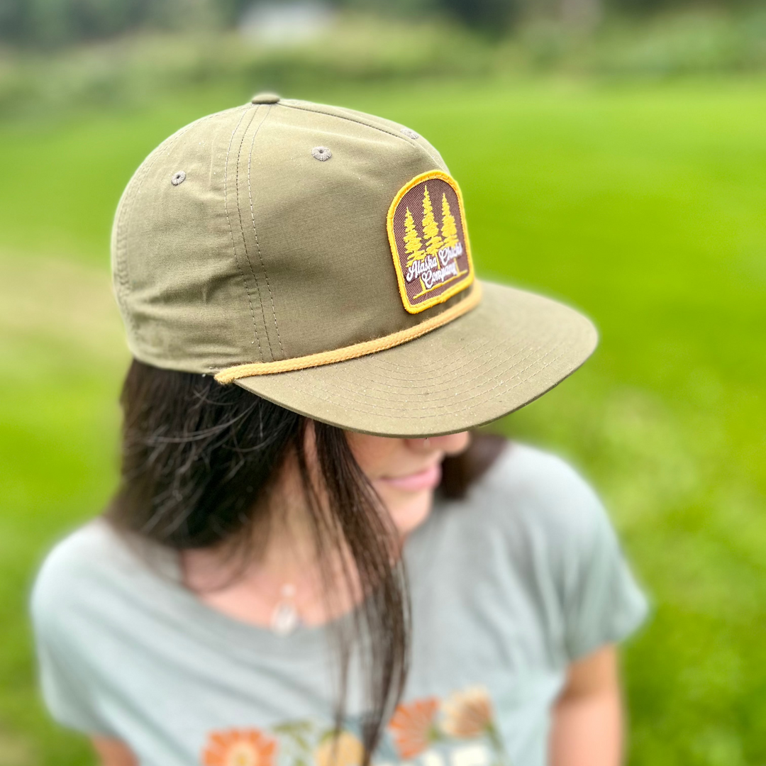 Flat Bill Three Tree Trucker Hat